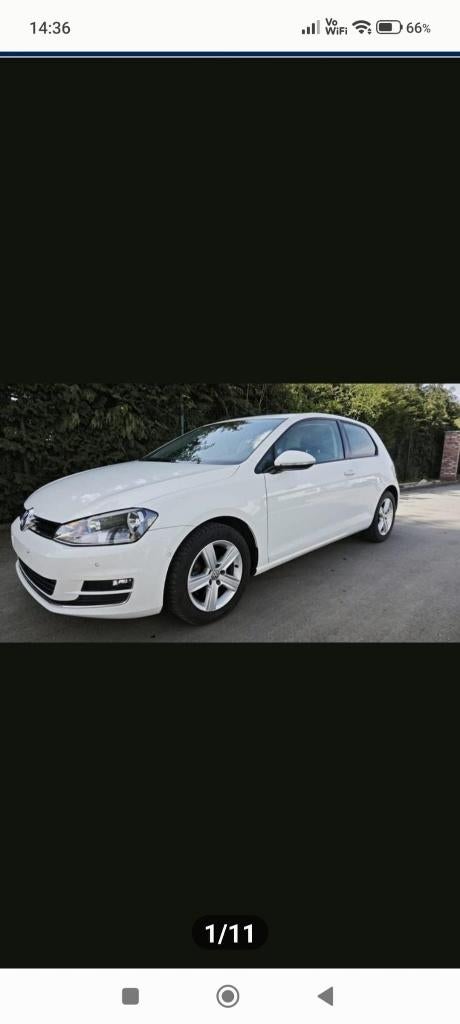 Golf 7 1.2tsi-1erMains -Clim-GPS-Volant multi Très belle  -, Voorwielaandrijving, 4 cilinders, Alcantara, Wit