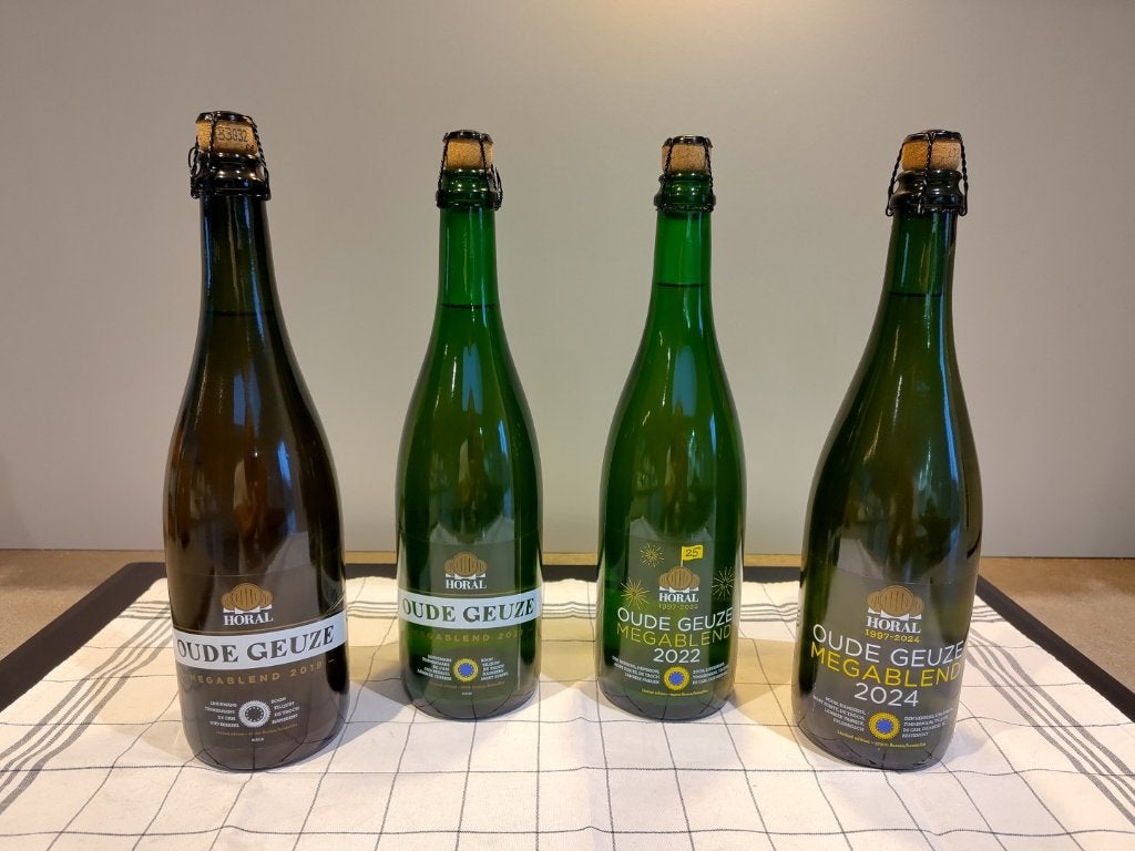 4x HORAL Oude Geuze Megablend (2019, 2021, 2022 & 2024), Verzamelen, Ophalen of Verzenden, Nieuw, Flesje(s), Overige merken