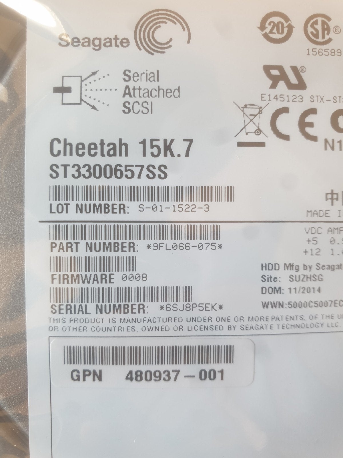 Seagate Cheetah 300GB 6G 15K.7 3.5"" SAS nieuw, Computers en Software, Intern, SAS, Server, HDD