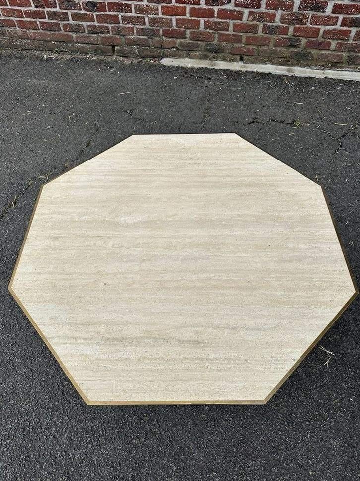 Table basse vintage en travertin à prix avantageux 70/80, Maison & Meubles, Enlèvement
