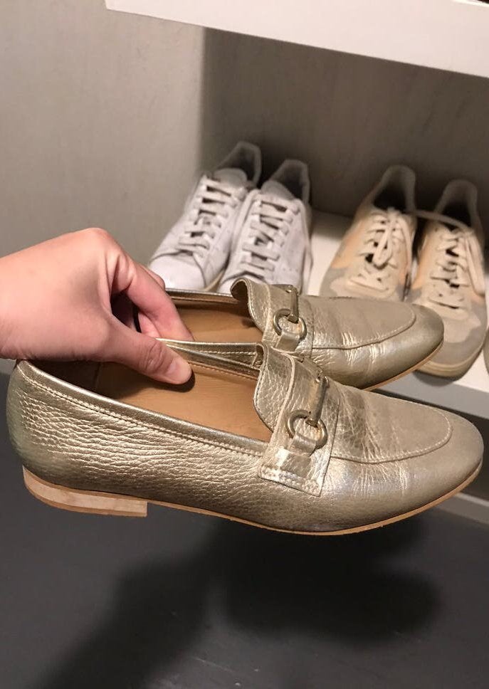 Cypres metallic loafers 37, Kleding | Dames, Instappers, Geel, Cypres, Ophalen of Verzenden