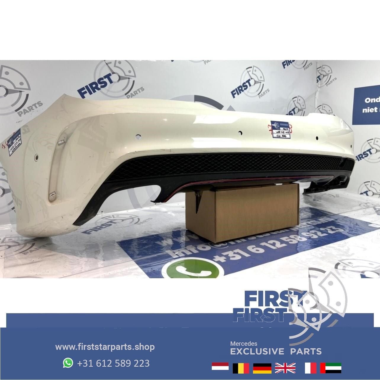 W117 CLA AMG ACHTERBUMPER WIT Mercedes C117 X117 2013-2018 O, Gebruikt, -, Voor, Ophalen of Verzenden