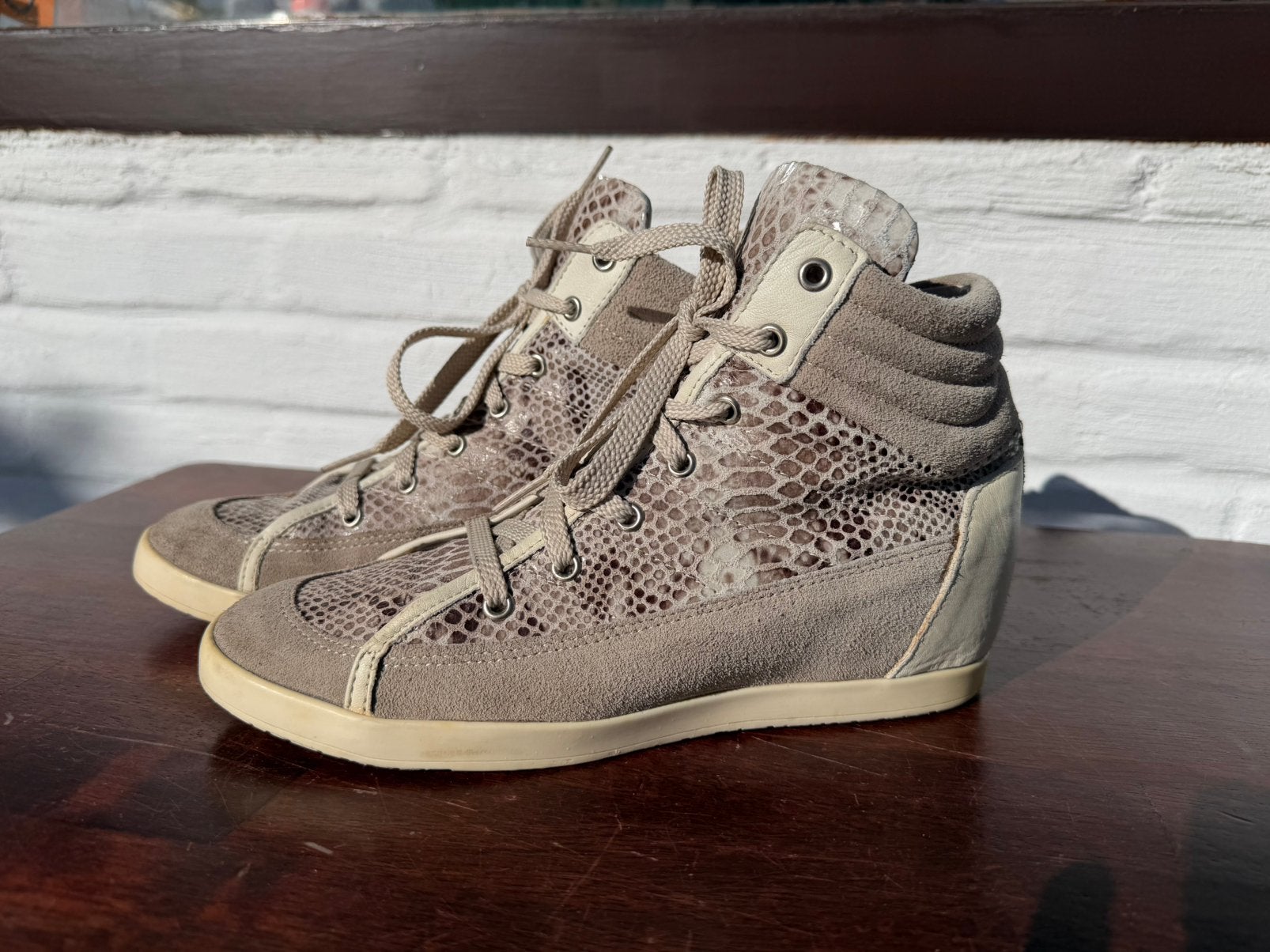 Lederen sneakers , maat 38, Kleding | Dames, Ophalen of Verzenden, Zo goed als nieuw, Sneakers