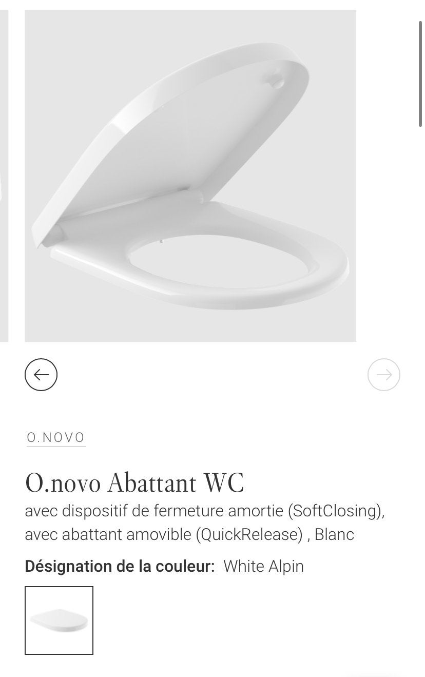 Abattant WC soft close Villeroy & Bosh O.Novo, Enlèvement ou Envoi, Neuf, Toilettes