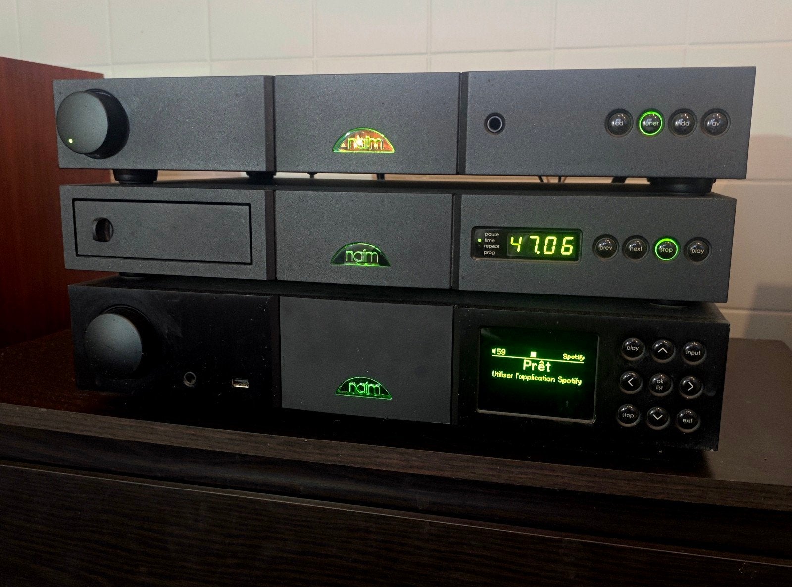 Ensemble audiophile Naim, Streamer préampli, lecteur CD, Amp, TV, Hi-fi & Vidéo, Enlèvement, Lecteur CD