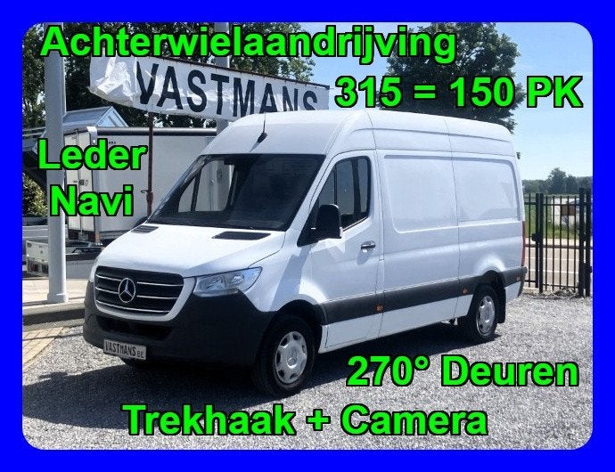 Mercedes-Benz Sprinter 315 22.500€+BTW Camera / L2H2 / L2 H2, Achterwielaandrijving, 1951 cc, 4 cilinders, Wit