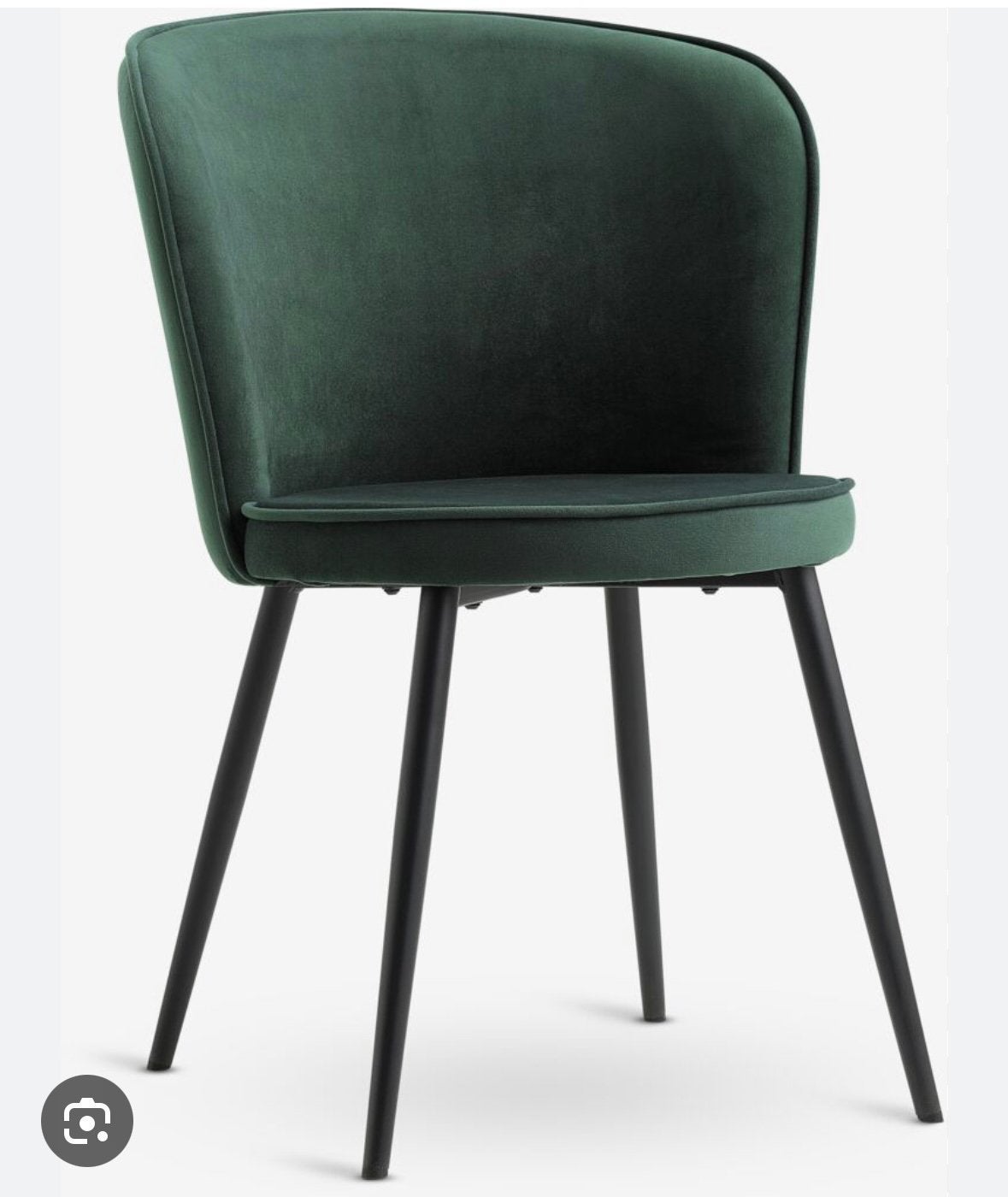 4 Chaises en velour vertes JYSK, Maison & Meubles, Chaises, Utilisé, Quatre, Autres couleurs, Enlèvement