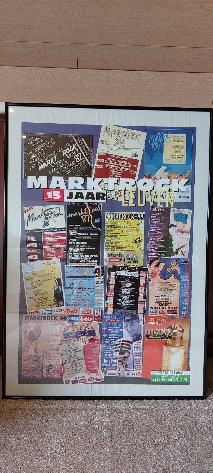 Verzamelposter Marktrock Leuven 1982 - 1997 in kader, Ophalen