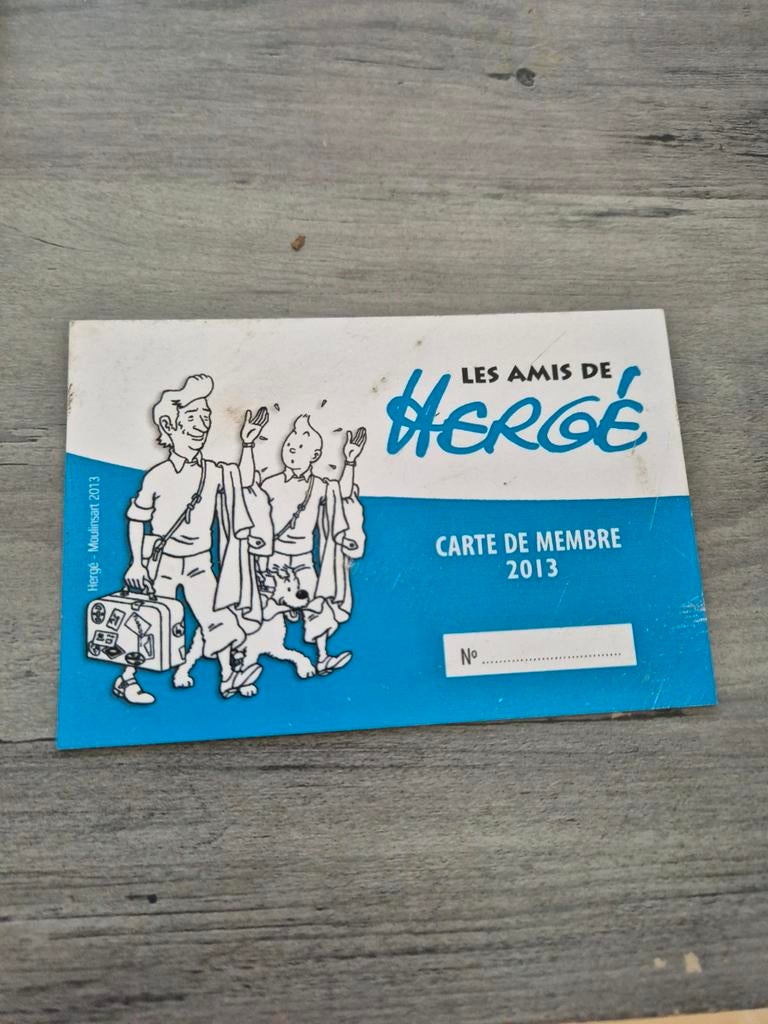 Carte de membre Tintin, Enlèvement ou Envoi, Tintin