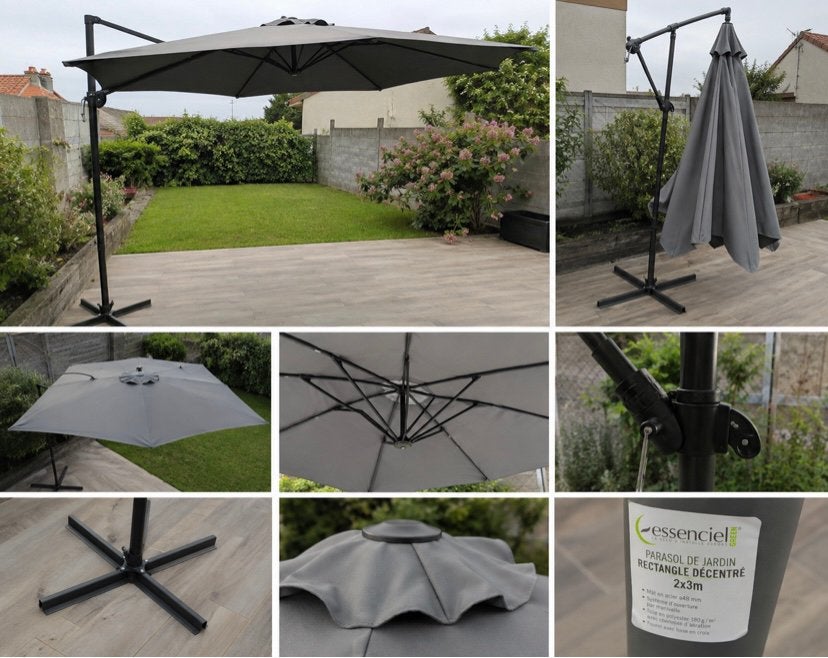 Parasol de jardin déporté Essenciel Green, Jardin & Terrasse, Enlèvement, Comme neuf