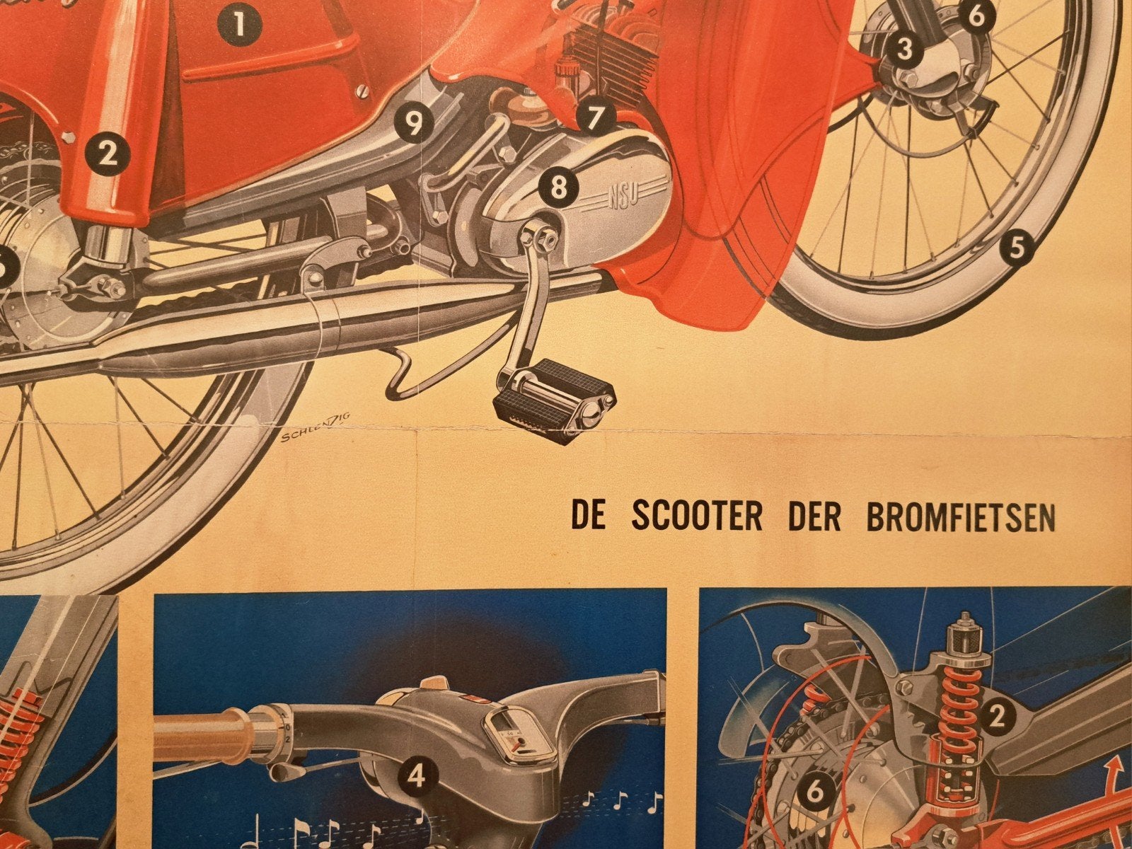 NSU Quickly L Showroom Poster 1956 – A0 Topreproductie, Verzamelen, Rechthoekig Staand, Deurposter of groter, Nieuw, Ophalen of Verzenden