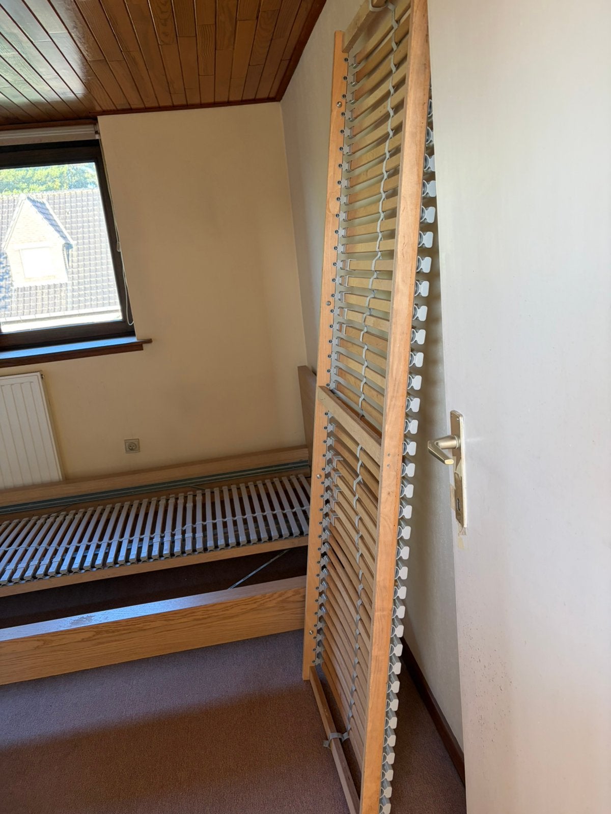 Bed twijfelaar met lattenbodem, Ophalen, Zo goed als nieuw