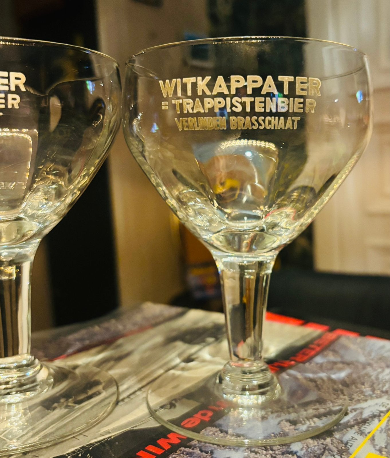 Verres Witkap Pater anciens (2 pièces), Enlèvement ou Envoi, Utilisé, Verre ou Verres, Autres marques