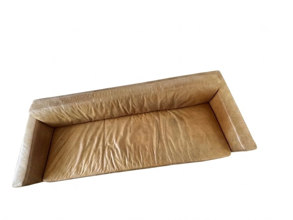 Leren zetel, Maison & Meubles, Canapés | Salons, Comme neuf, Banc droit, Trois personnes, 200 à 250 cm, 75 à 100 cm, Cuir, Enlèvement
