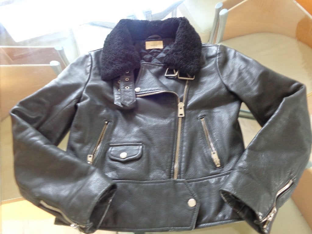 BA&SH - Veste en cuir style Perfecto -T1=36 - Super état, BA&SH, Enlèvement ou Envoi, Taille 36 (S), Porté