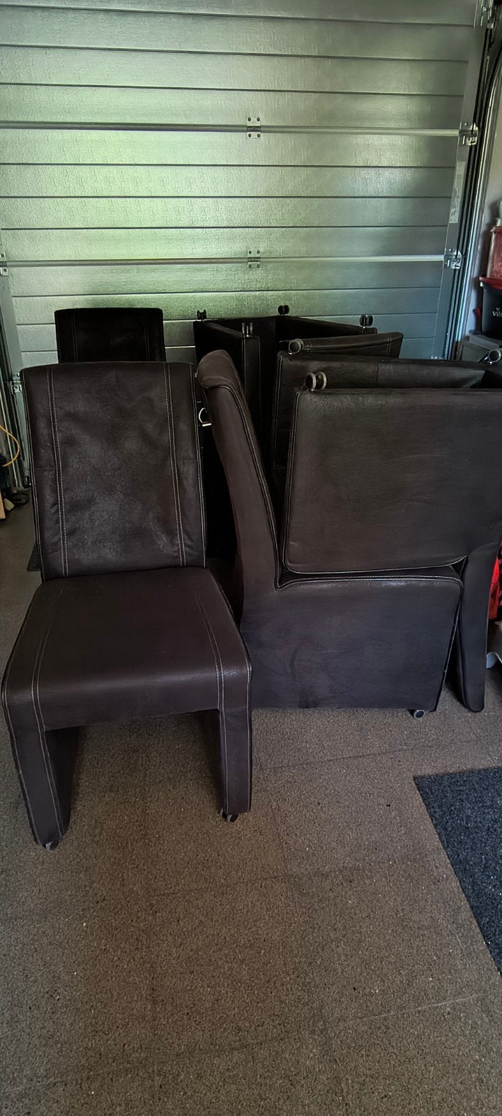Ledere stoelen, Ophalen, Gebruikt, Zwart, Leer