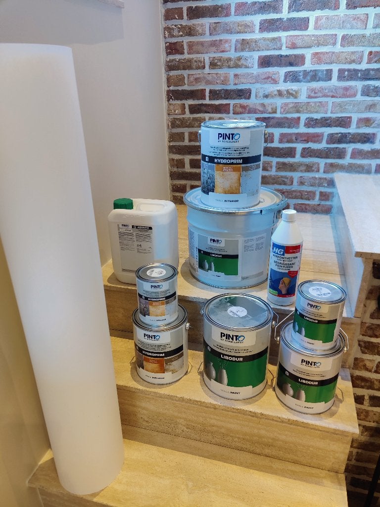 Acrylaatverf Pinto RAL9010 + primer 9010, Bricolage & Construction, Peinture, Vernis & Laque, Neuf, Peinture, 10 à 15 litres, Blanc