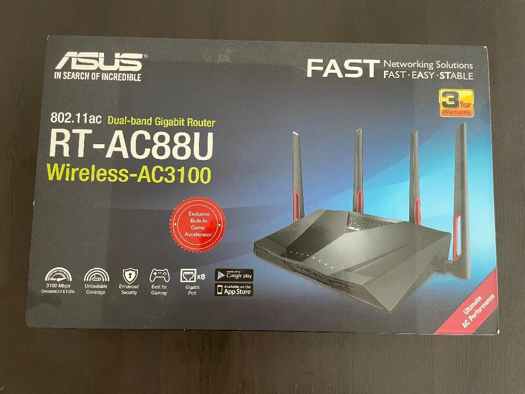 ASUS RT-AC88U Dual-band Gigabit Router (AC3100), Computers en Software, Ophalen, Gebruikt, Router, ASUS
