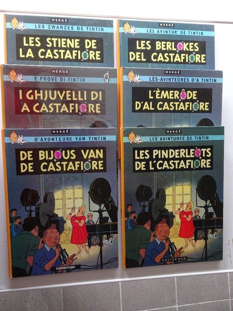 6 BD Tintin en patois - Les bijoux de la Castafiore, Enlèvement ou Envoi, Tintin, Comme neuf, Livre ou Jeu