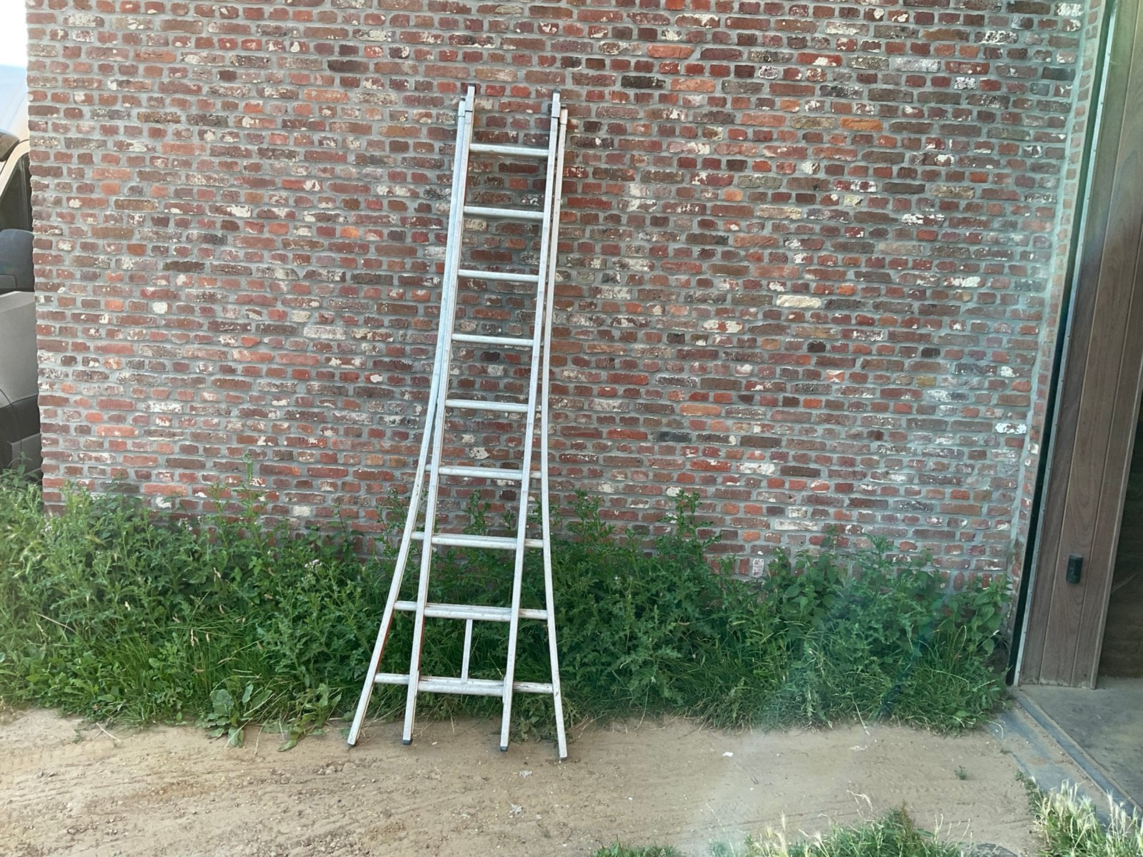 Ladder 2x9 treden, Doe-het-zelf en Bouw, Ladders en Trappen, Ophalen, Gebruikt, Ladder, 2 tot 4 meter