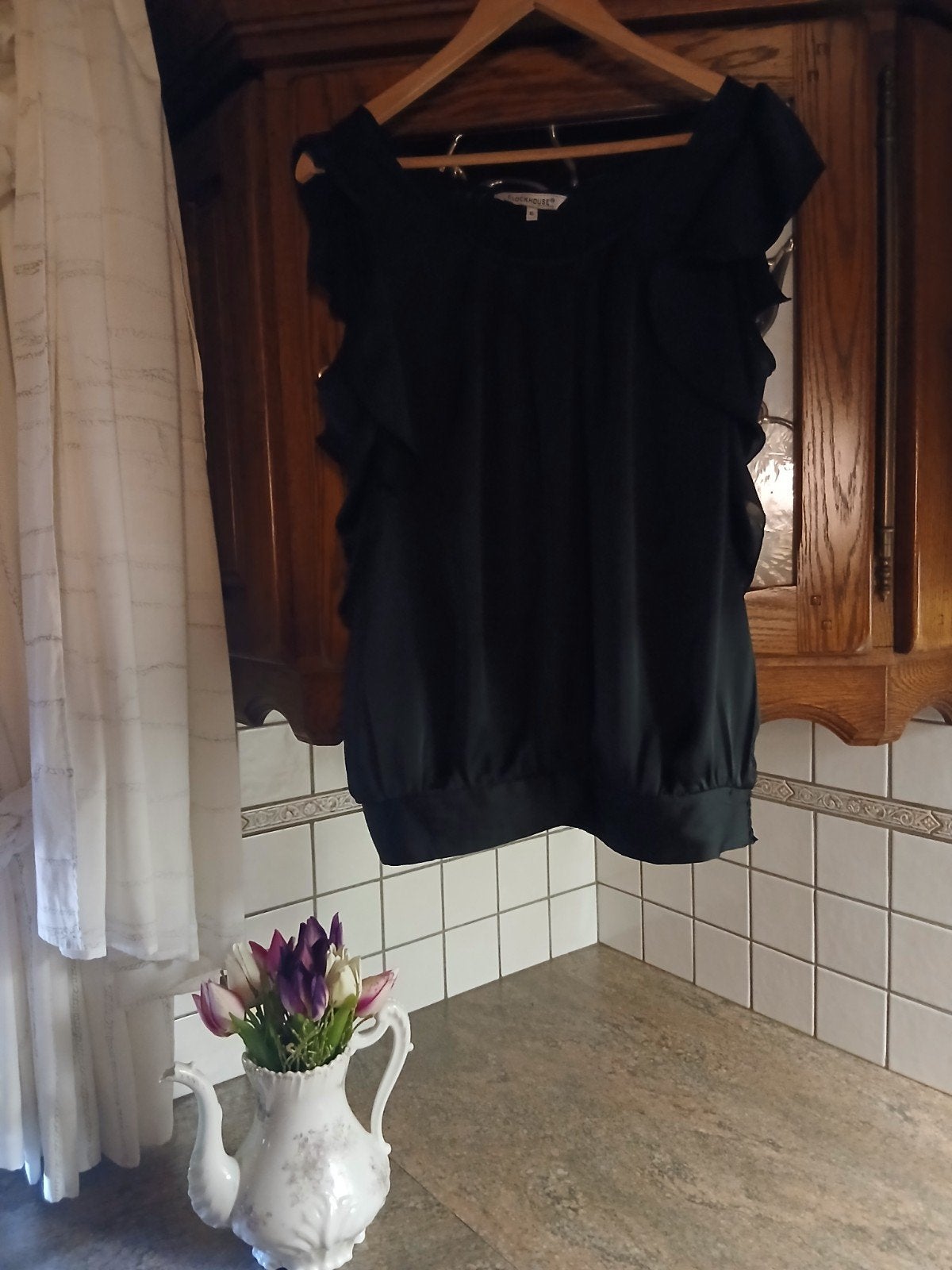 Zwart topje Clockhouse XL – mooie staat, Enlèvement ou Envoi, Taille 46/48 (XL) ou plus grande, Noir