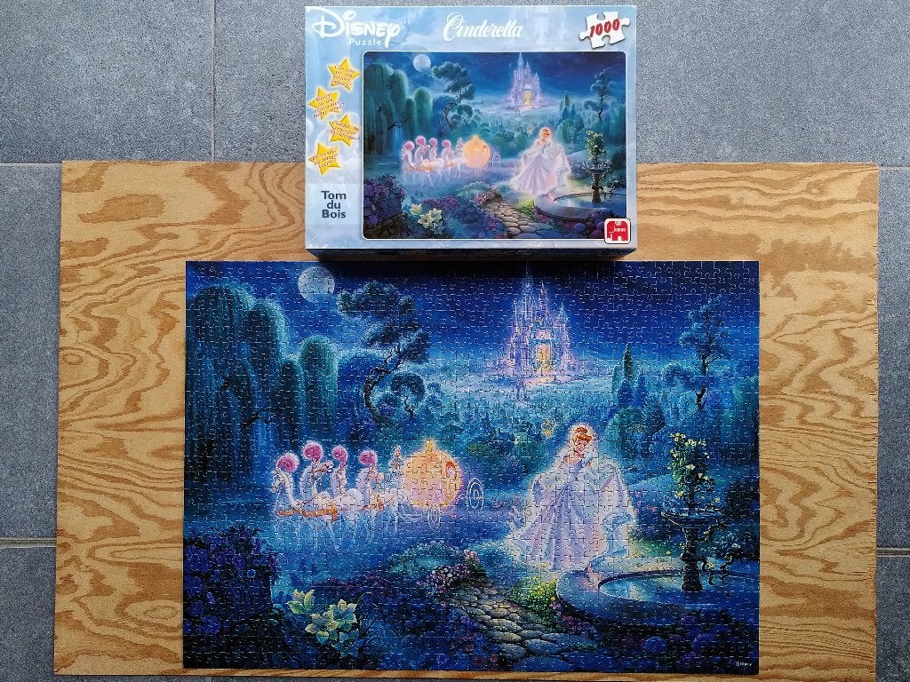 Puzzle 1000 pièces Jumbo - Disney Cendrillon, Tom duBois, Enlèvement ou Envoi, 500 à 1500 pièces, Utilisé, Puzzle