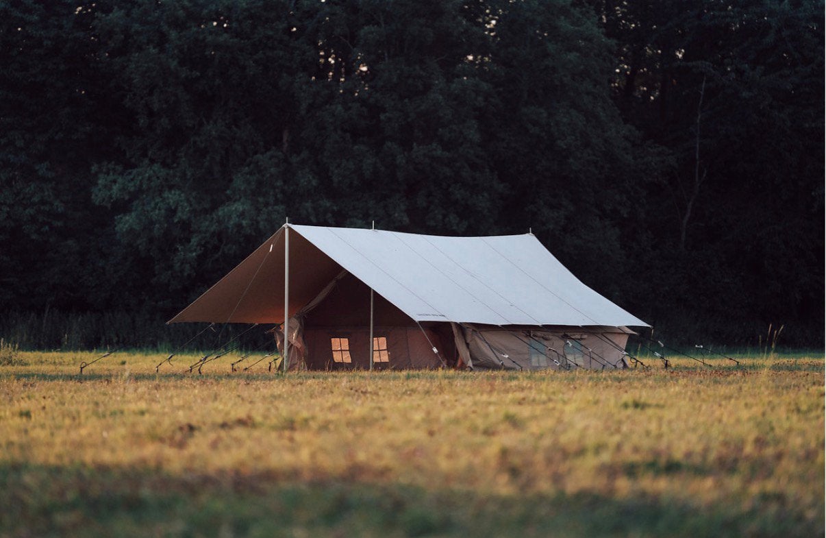 Katoenen tent 4x6m, Caravans en Kamperen, Tenten, Ophalen, Gebruikt, Meer dan 6
