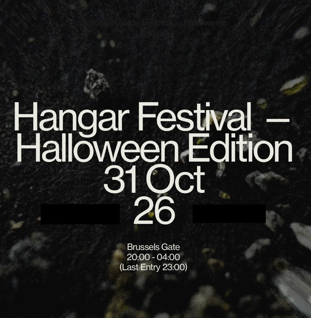 2 tickets HANGAR FESTIVAL HALLOWEEN EDITION 31/10/2026, Twee personen