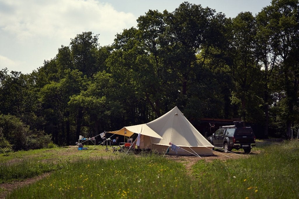 CanvasCamp Sibley 500 Pro + uitbreiding – uitstekende staat, Ophalen, Zo goed als nieuw, Meer dan 6