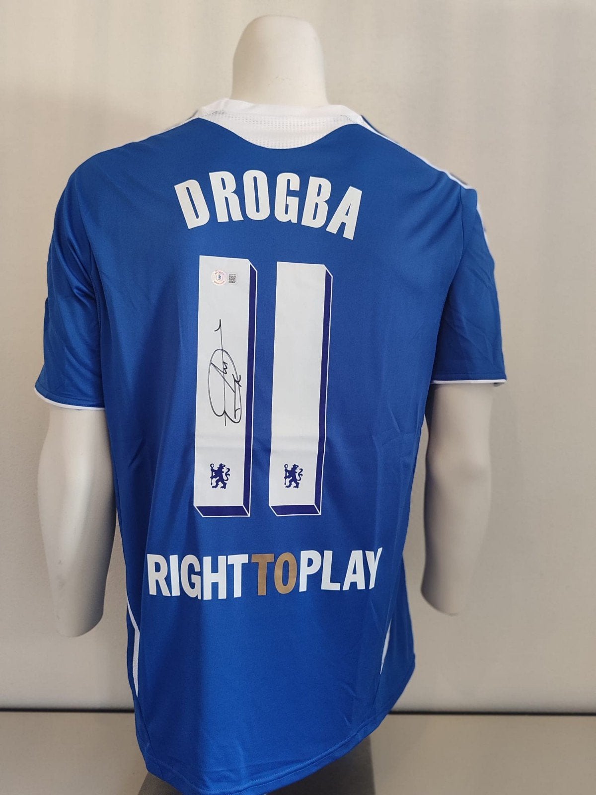 Chelsea shirt CL shirt gesigneerd door Didier Drogba Beckett, Verzamelen, Sportartikelen en Voetbal, Ophalen of Verzenden, Shirt