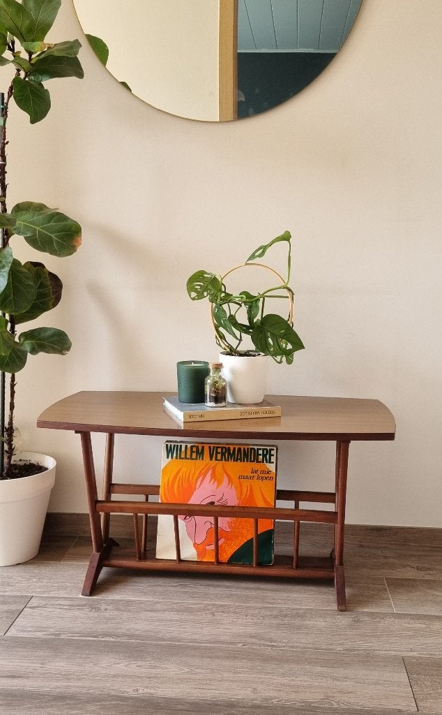 Vintage bijzettafel met lectuurbak, Enlèvement