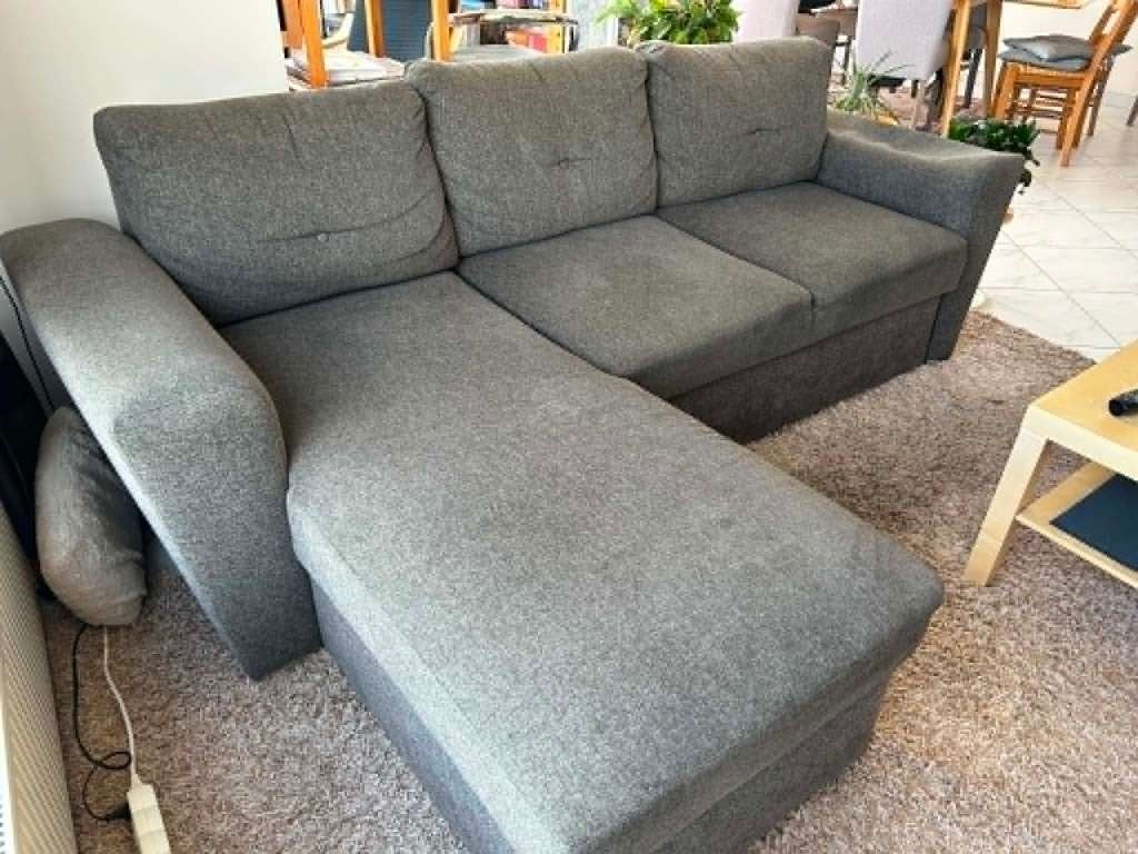 JYSK VEJLBY  bank - grijs - 265€ - te demonteren, Huis en Inrichting, Ophalen, Hout, Hoekbank, Driepersoons