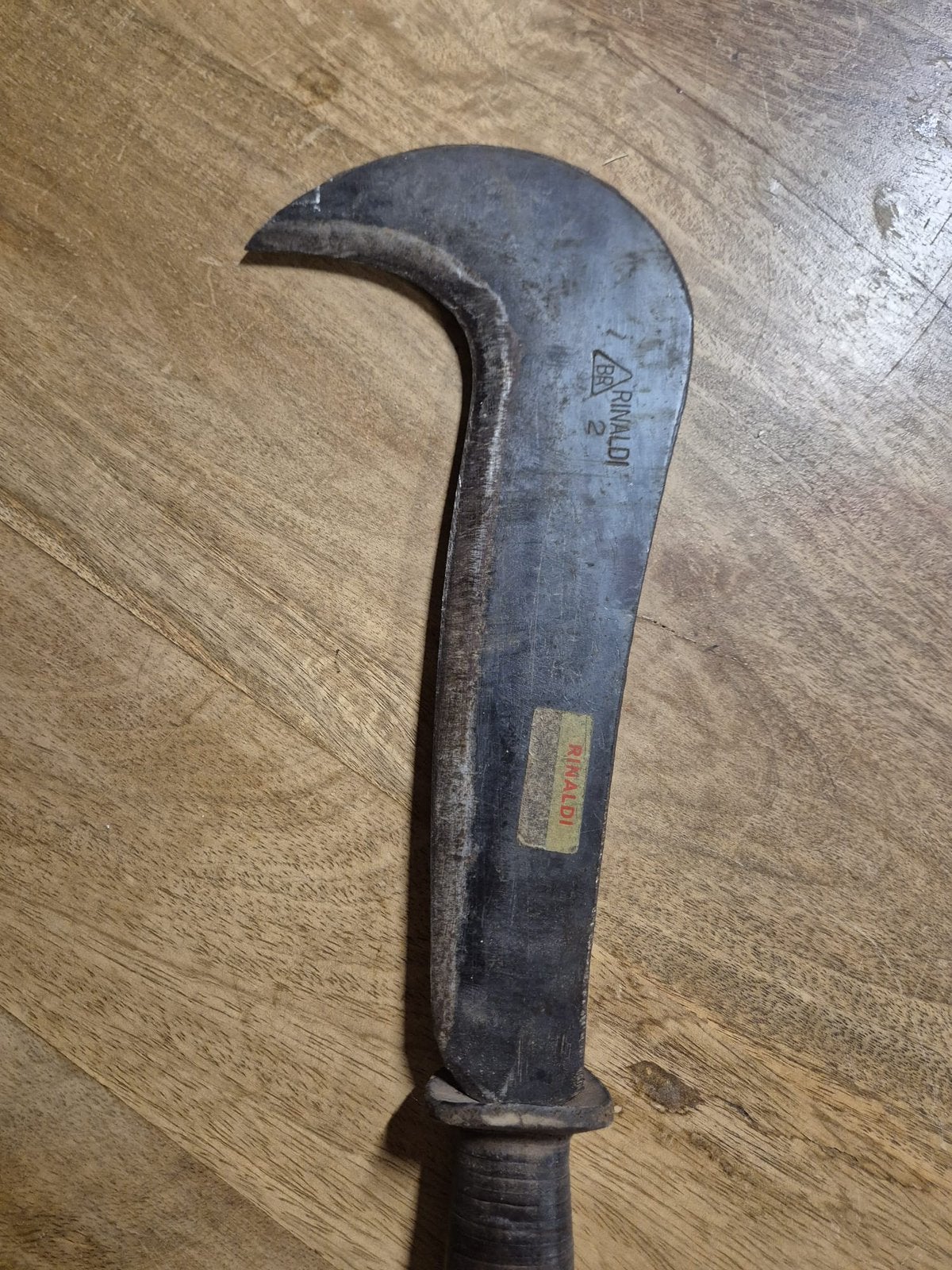 Machette Rinaldi kapmes leren handvat, Ophalen of Verzenden, Gebruikt, Overige typen