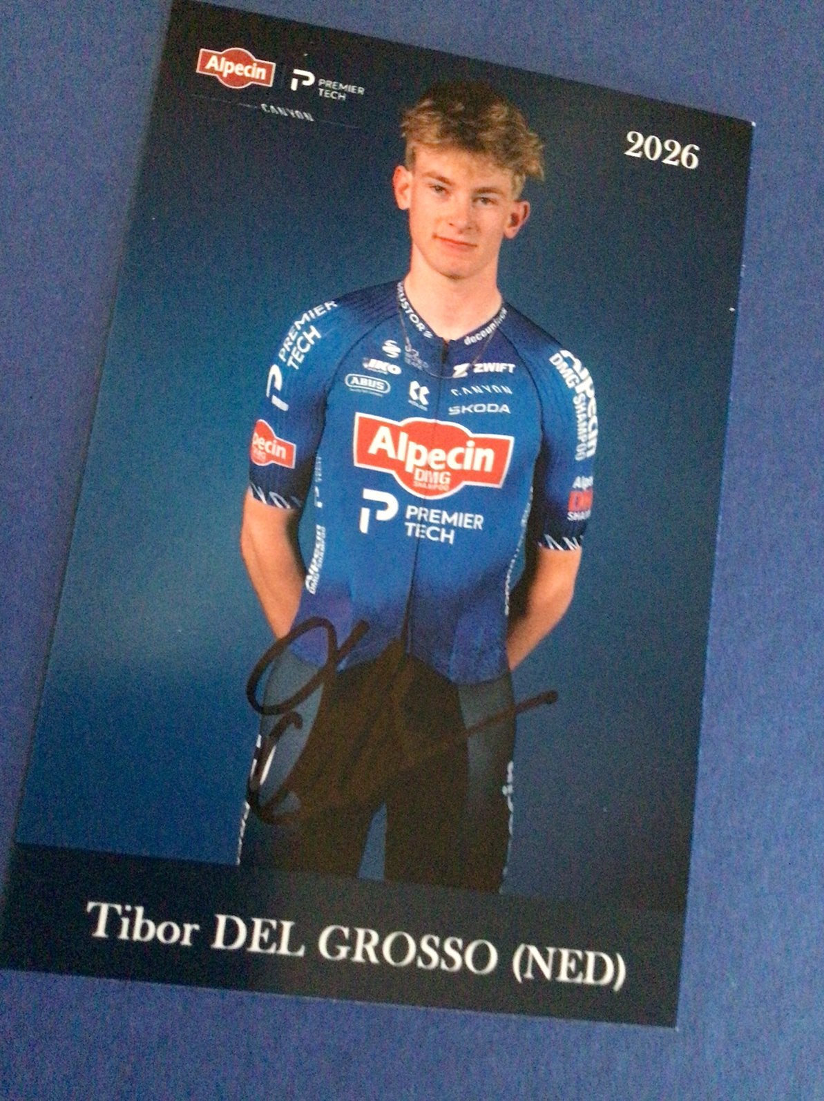 Wielerkaart 2026 team alpecin tibor del grosso signe, Ophalen of Verzenden, Zo goed als nieuw