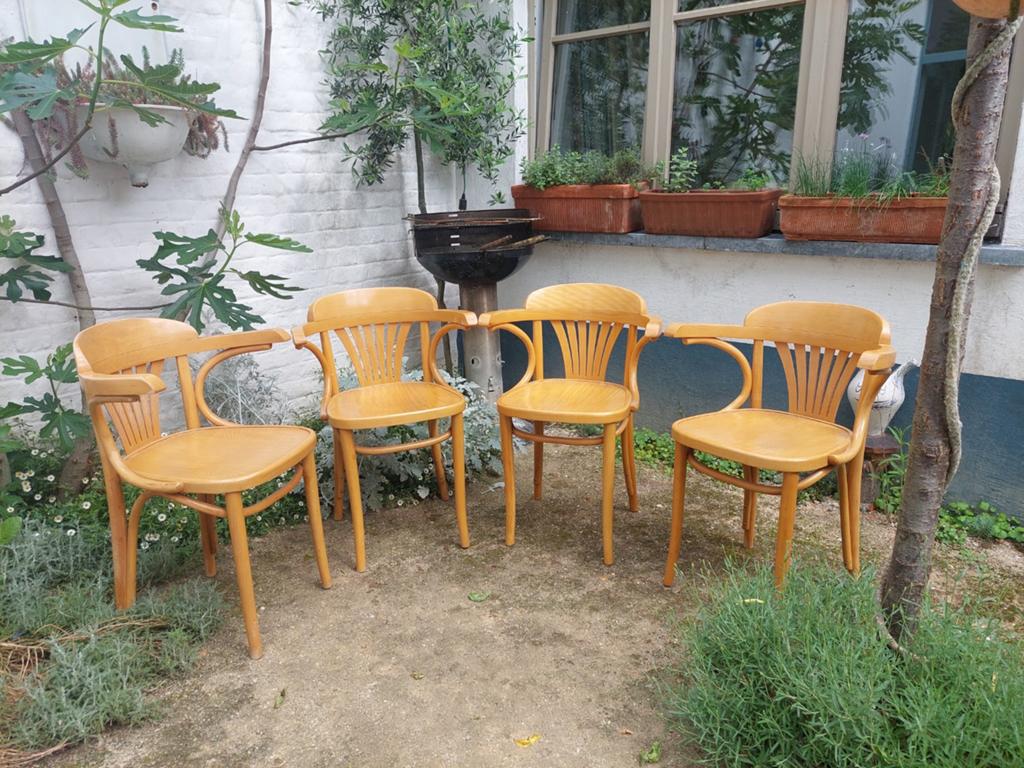 Set van 4 Vintage ZPM Radomsko 'Nr. 24' Thonet-stijl stoelen, Ophalen