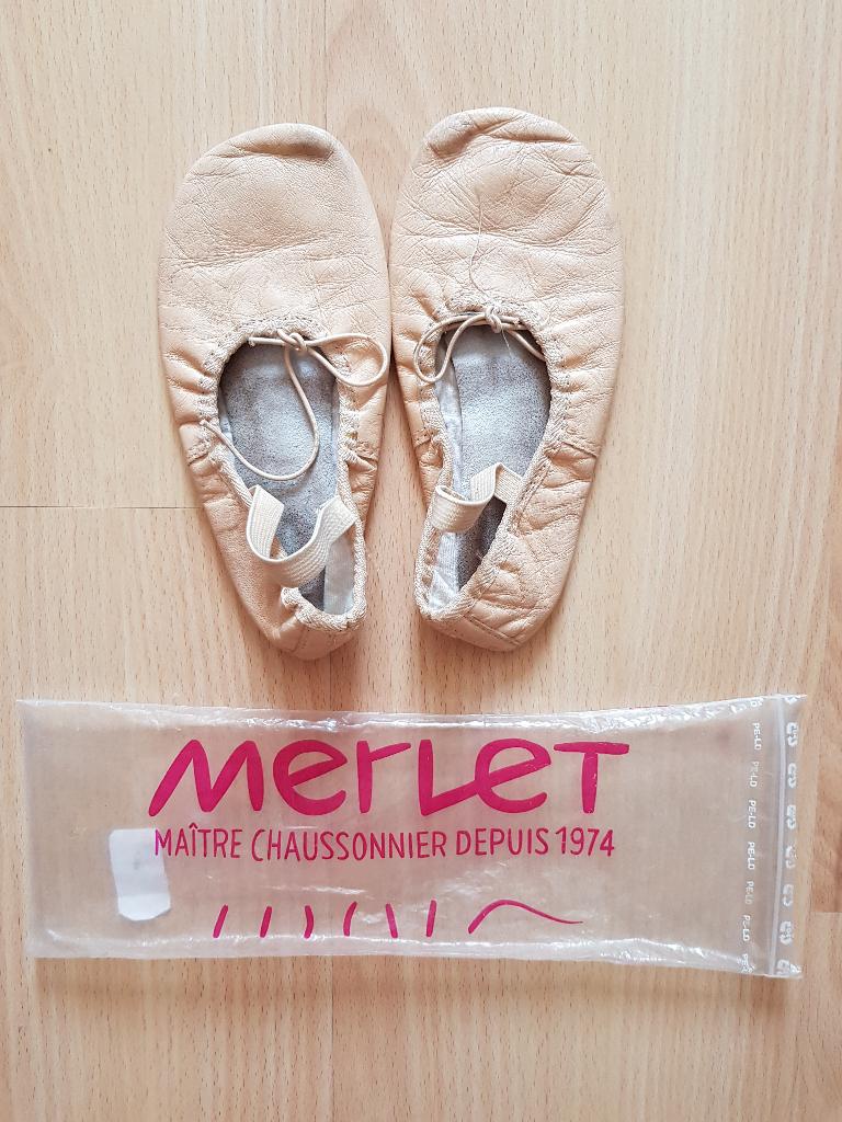 Zalmkleurige demi-pointes - Merlet - maat 31,5, Sport en Fitness, Ballet, Ophalen of Verzenden, Gebruikt, Schoenen