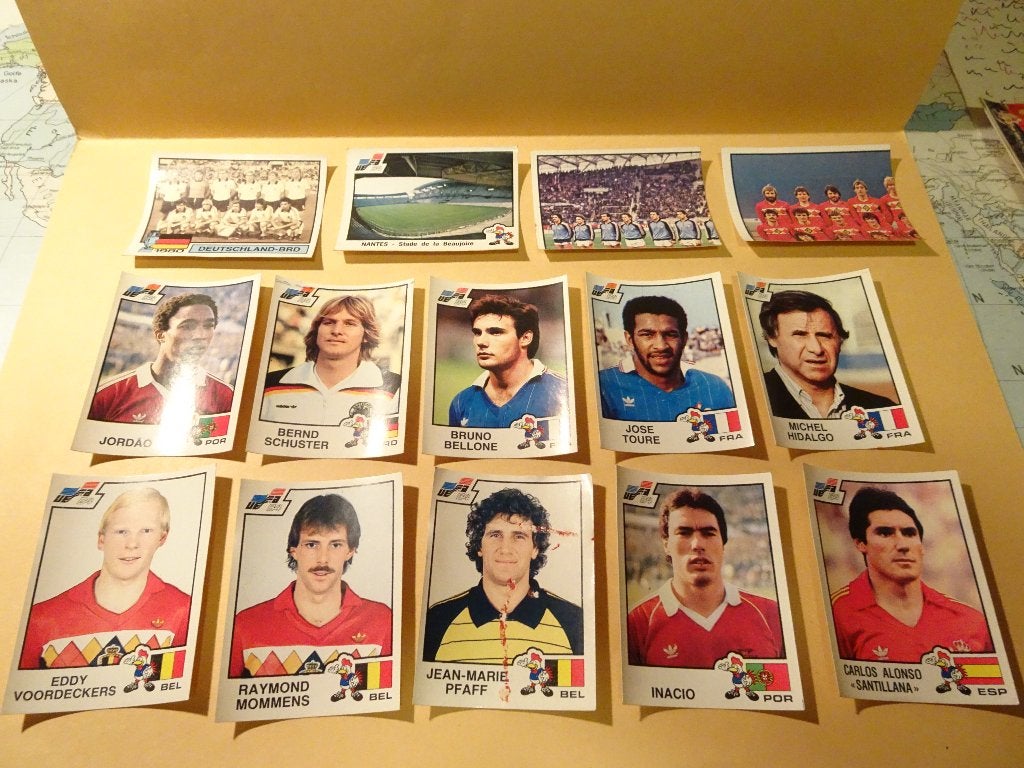 20 Panini-afbeeldingen - Euro 84 Frankrijk voetbal, Ophalen of Verzenden, Gebruikt, Meerdere stickers