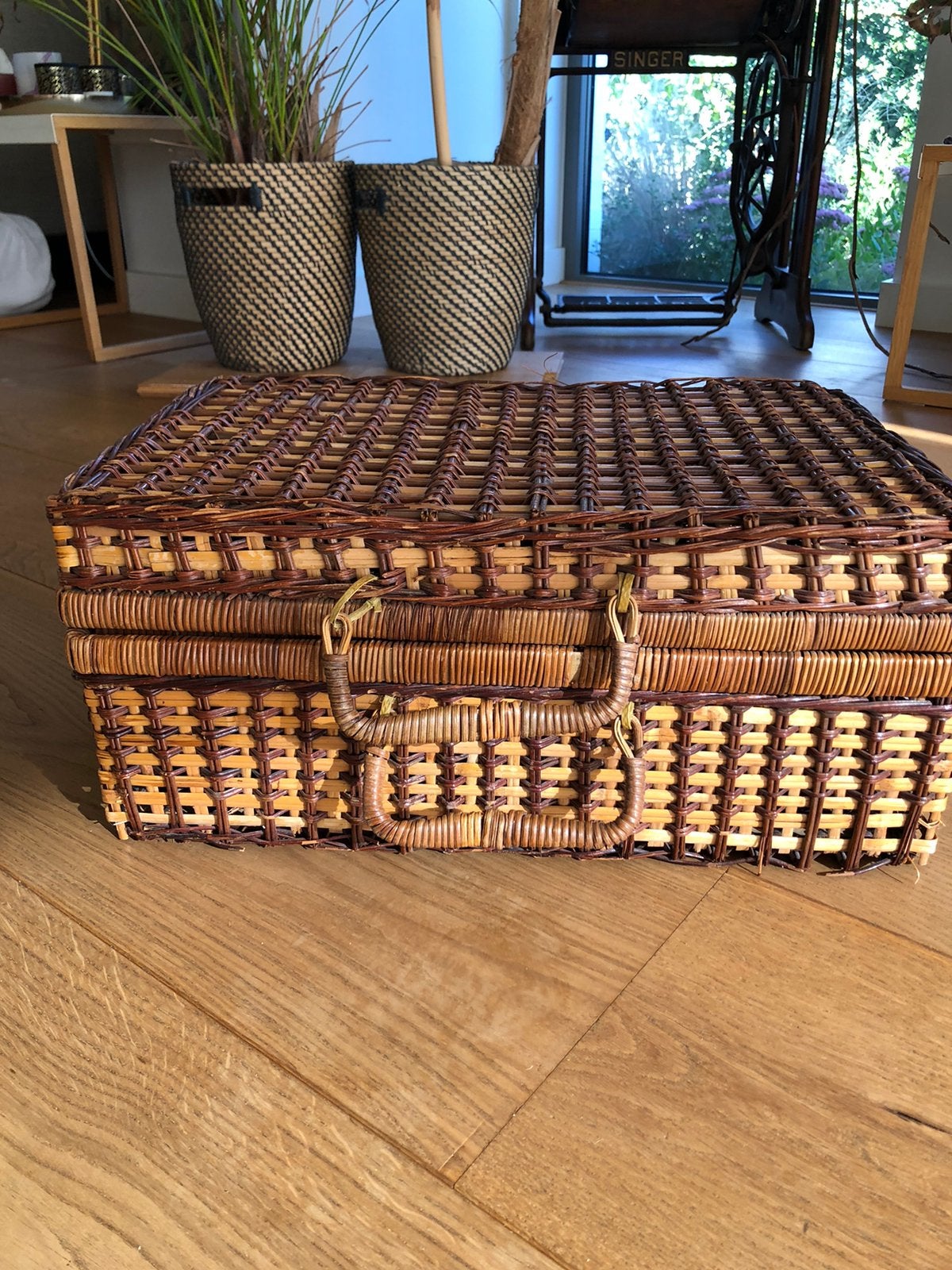 Rieten / rotan mand, Hobby en Vrije tijd, Ophalen, Zo goed als nieuw