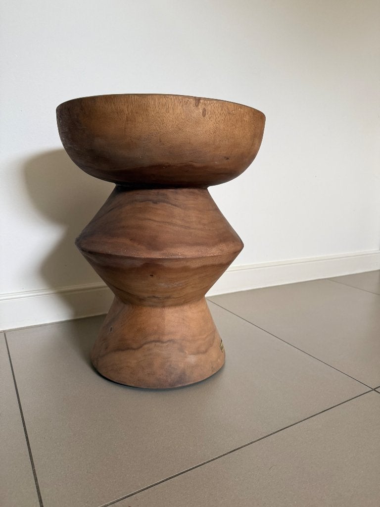 Bijzettafeltje in hard hout NIEUW, Ophalen, Hout