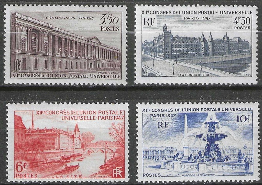 France 1947 - Yvert 780-783 - Congrès de l'U.P.U. (PF), Envoi, Non oblitéré