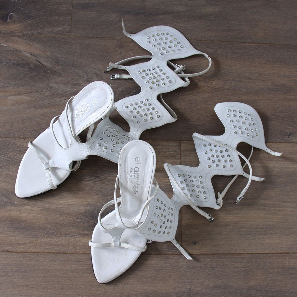 Prachtige Leren El Dantes Sandalen - s5 (Maat 38) € 70,-, Kleding | Dames, Wit, El Dantes, Zo goed als nieuw, Sandalen of Muiltjes