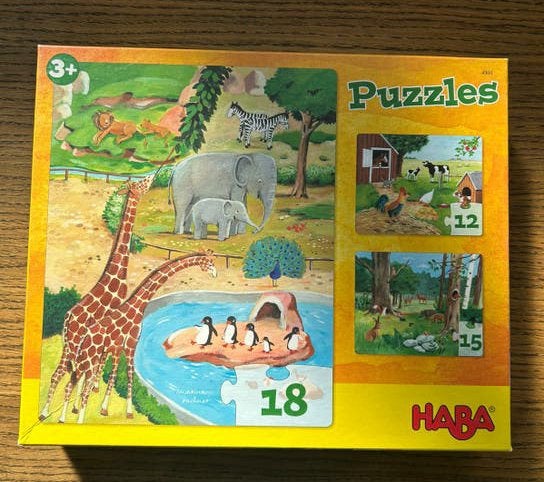 3 puzzels Haba, Ophalen, Zo goed als nieuw