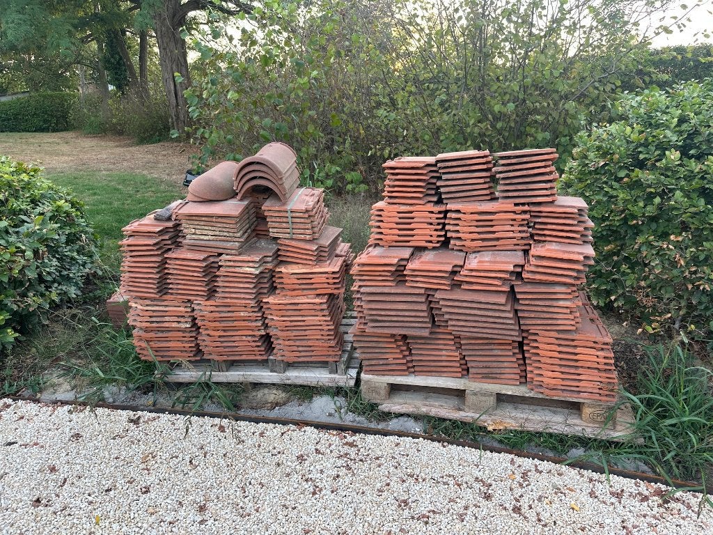 dakpannen bourgondische platte Gratis, Pierre ou Argile, Comme neuf, Enlèvement, Rouge