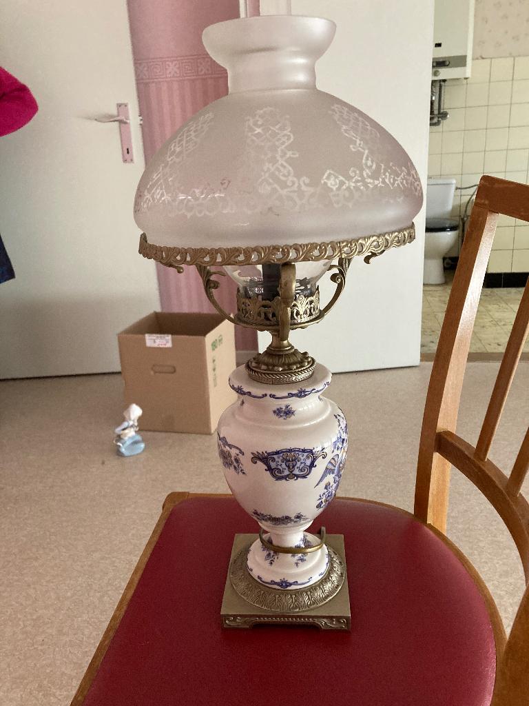 Lamp in Delfts Blauw, Ophalen of Verzenden, Gebruikt, Glas