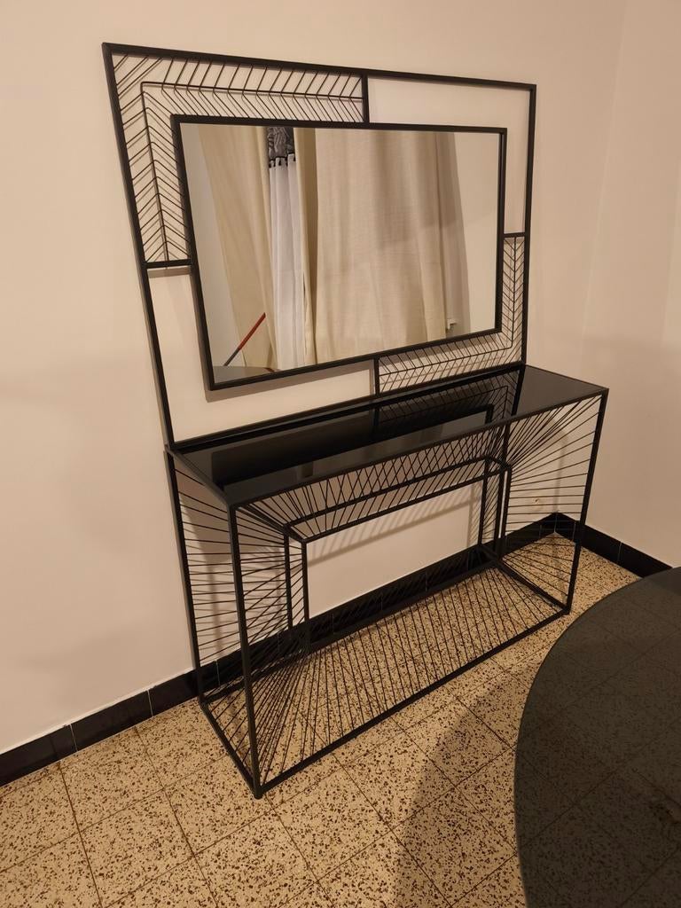 Ensemble salle à manger table chaise dressoir noir, Maison & Meubles, Enlèvement