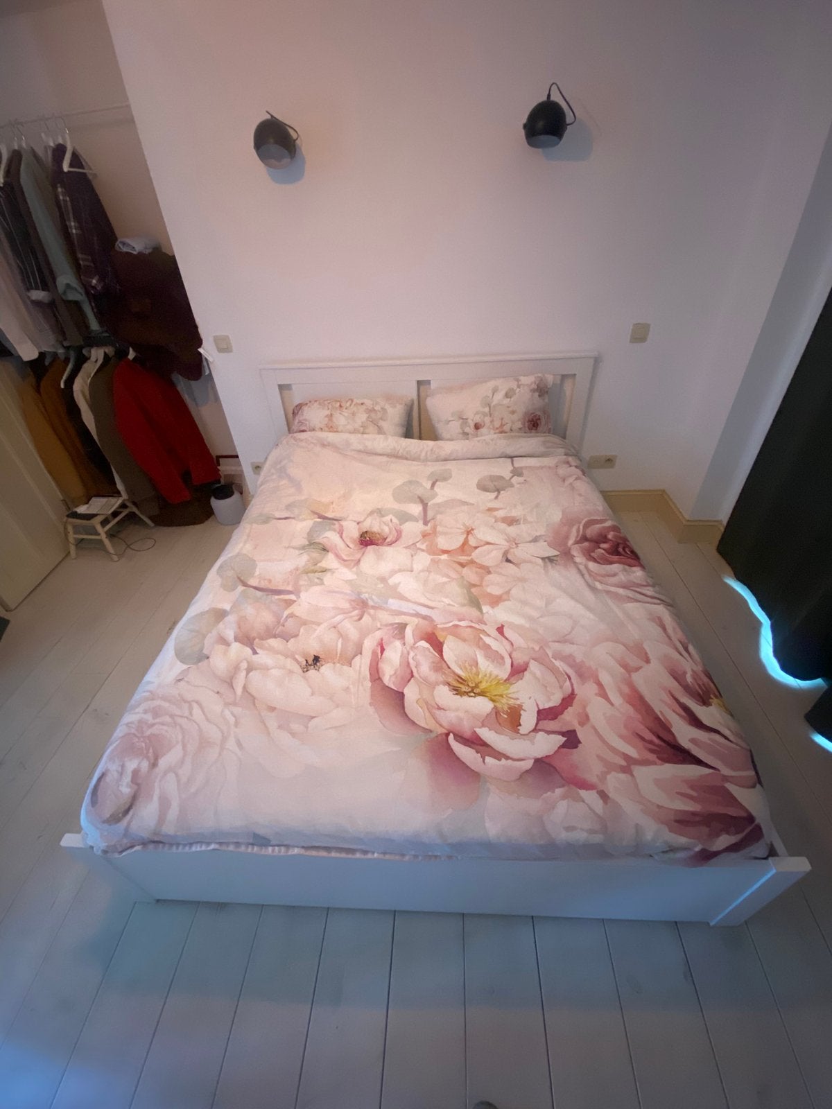 IKEA SONGESAND bed + matras + lattenbodem + 4 lades, Huis en Inrichting, Ophalen, Gebruikt, Tweepersoons