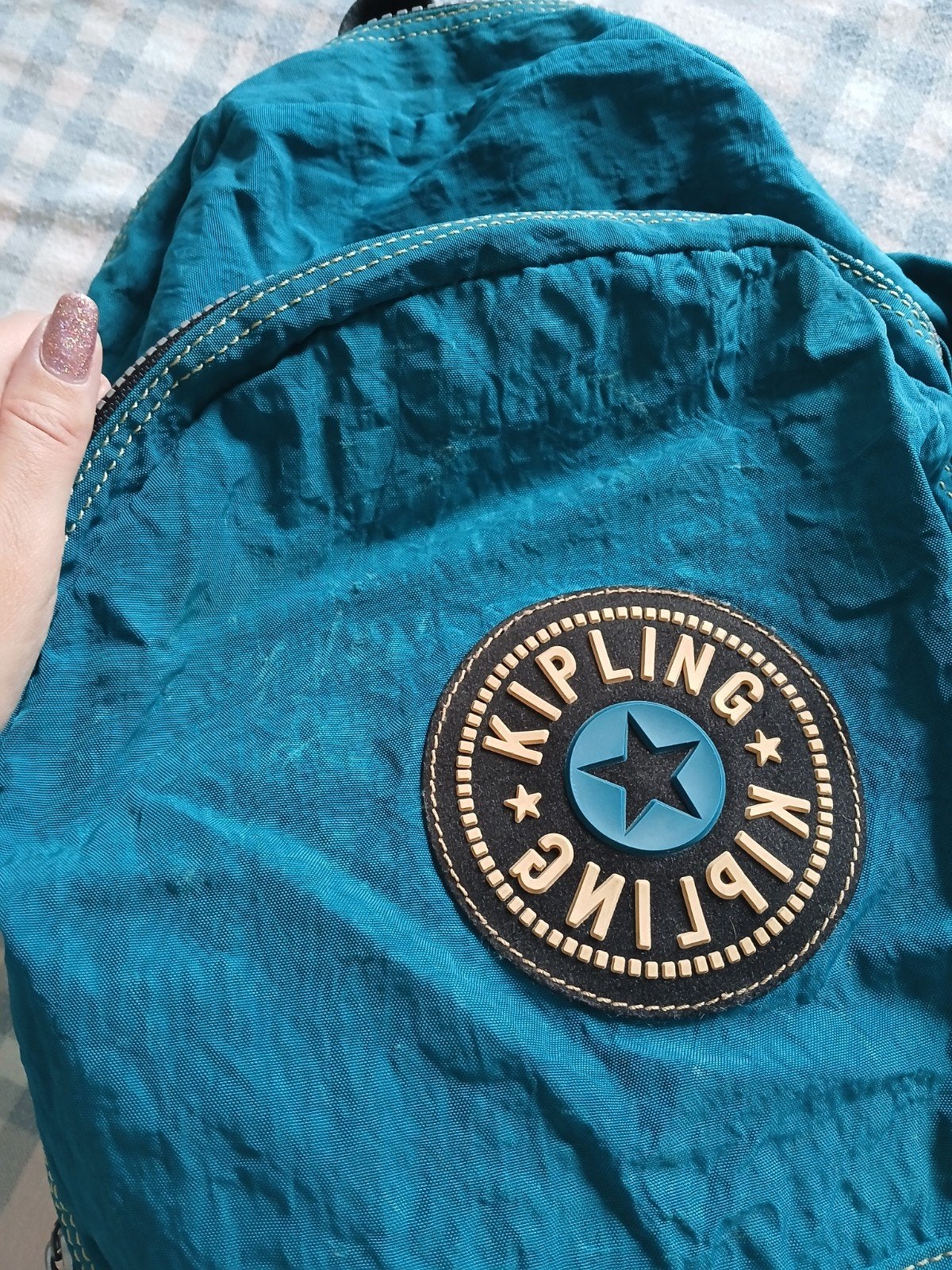 Sac à dos Kipling turquoise – 2 compartiments, Enlèvement ou Envoi, Utilisé, Sac à dos