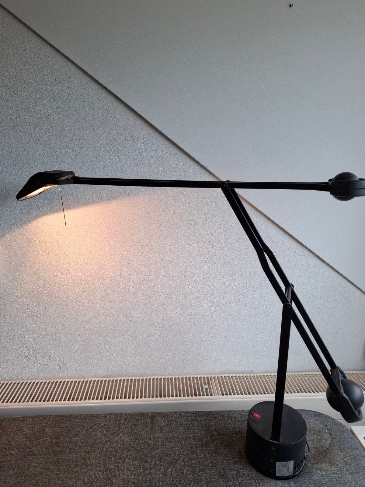 vintage design Massive balanceer bureaulamp  jaren 80, Bureaulamp, Gebruikt, Ophalen of Verzenden, Zwart