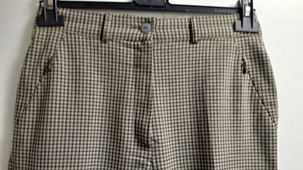 Camel/zwart ruitjes broek met rechte pijp van Heidemann, 38, Ophalen of Verzenden, Zo goed als nieuw, Zwart