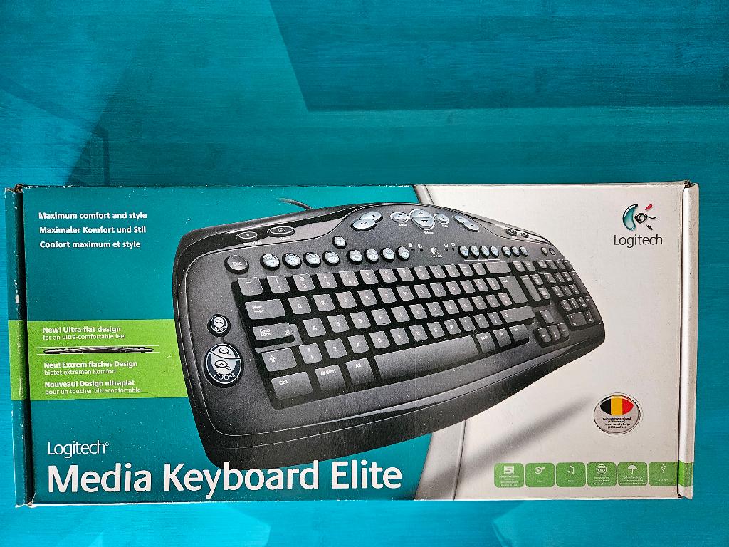 Media Keyboard Elite, Computers en Software, Toetsenborden, Logitech, Ophalen of Verzenden, Bedraad, Nieuw